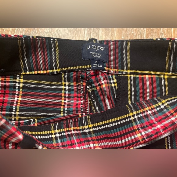 NWOT J.CREW STEWART TARTAN PLAID WINNIE PANTS, CHRISTMAS, SIZE 0 - Picture 5 of 8